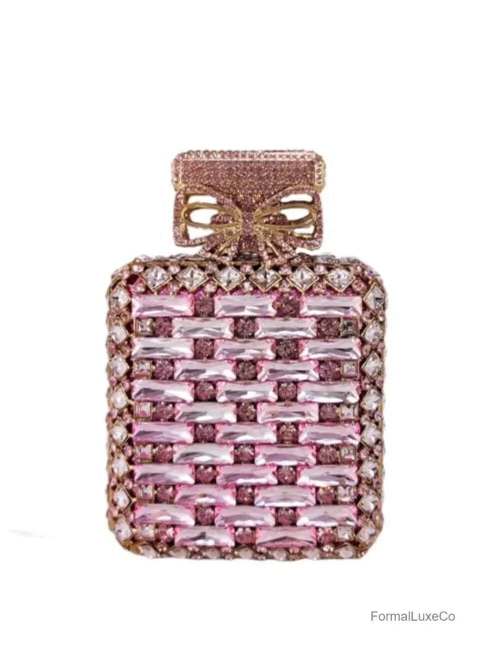 Crystal Rhinestone Perfume Bottle Clutch Purse Evening Handbag Mini Bridal Party